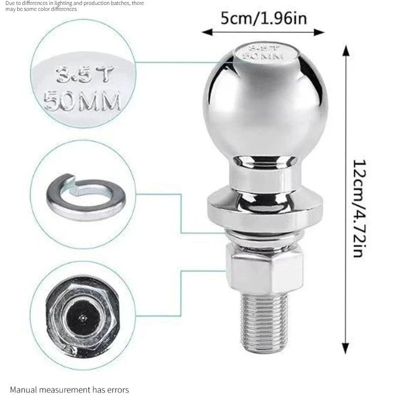 50mm Tow Ball Hitch Mount M22 Thread 3.5T – RV Caravan Boat