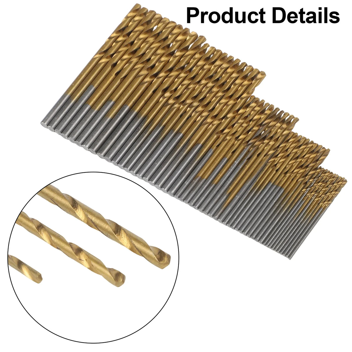 50pc Titanium HSS Twist Drill Bit Set 1–3mm | Metal & Wood