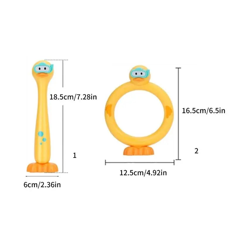 Duck Dive Rings & Rods – 3-Piece Kids Pool Diving Toy Set