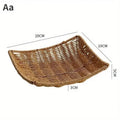 Handwoven Rattan Storage Basket – Wicker Tray for Kitchen & Picnic