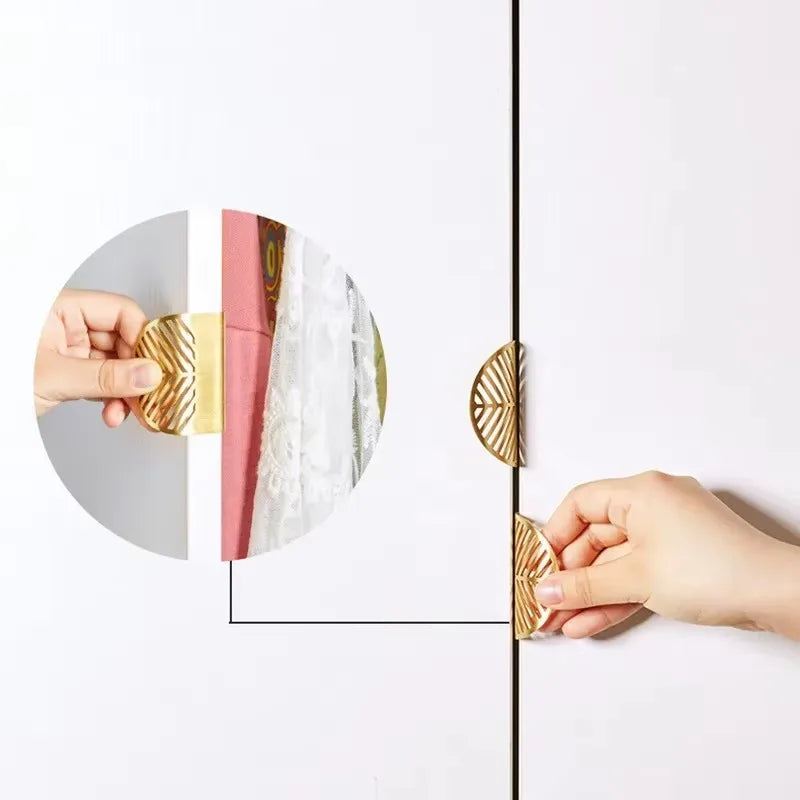 Leaf-shaped Modern Furniture Drawer Brass Handles Wardrobe Knob Door