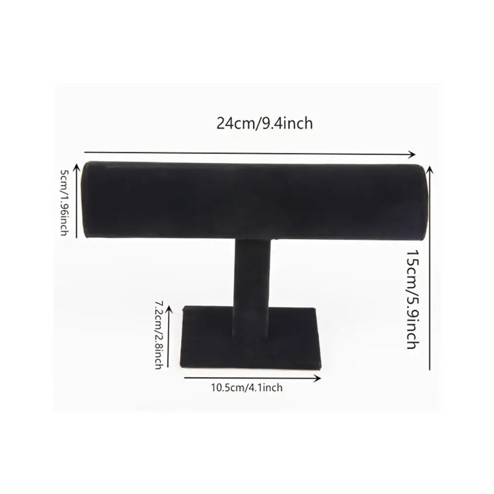 Black Velvet Coil T-shelf Bracelet Necklace Jewelry Display Organizer