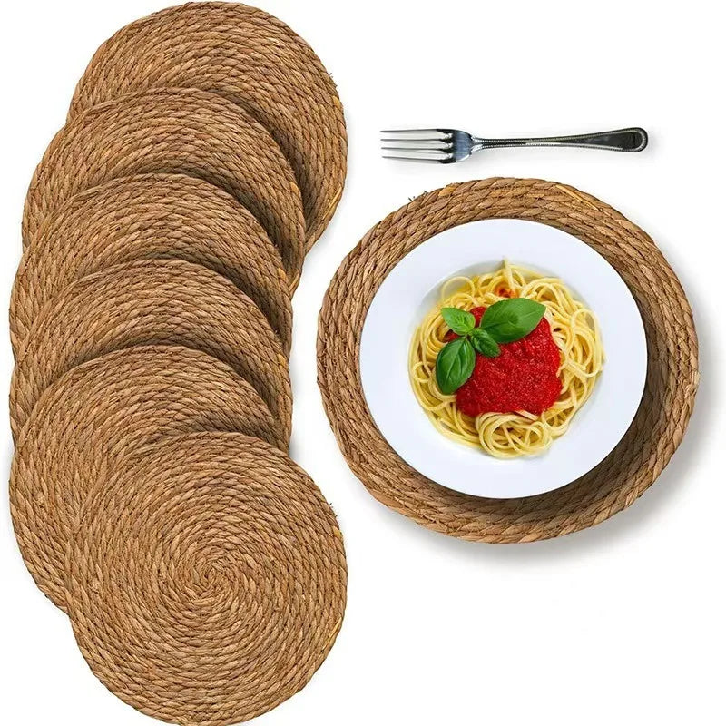 2026 Pot Mats Handwoven Rattan Placemats Round Heat Insulation