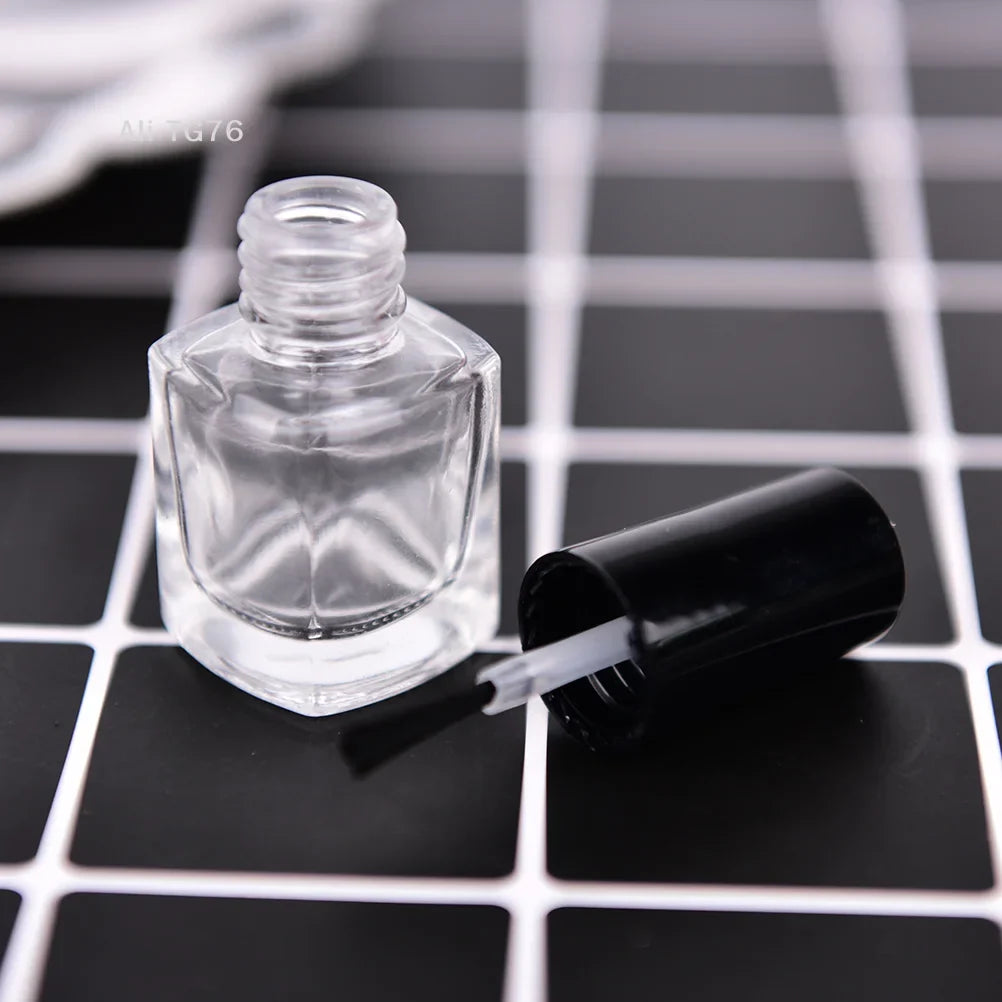 5ml Clear Glass Nail Polish Bottle with Lid & Brush