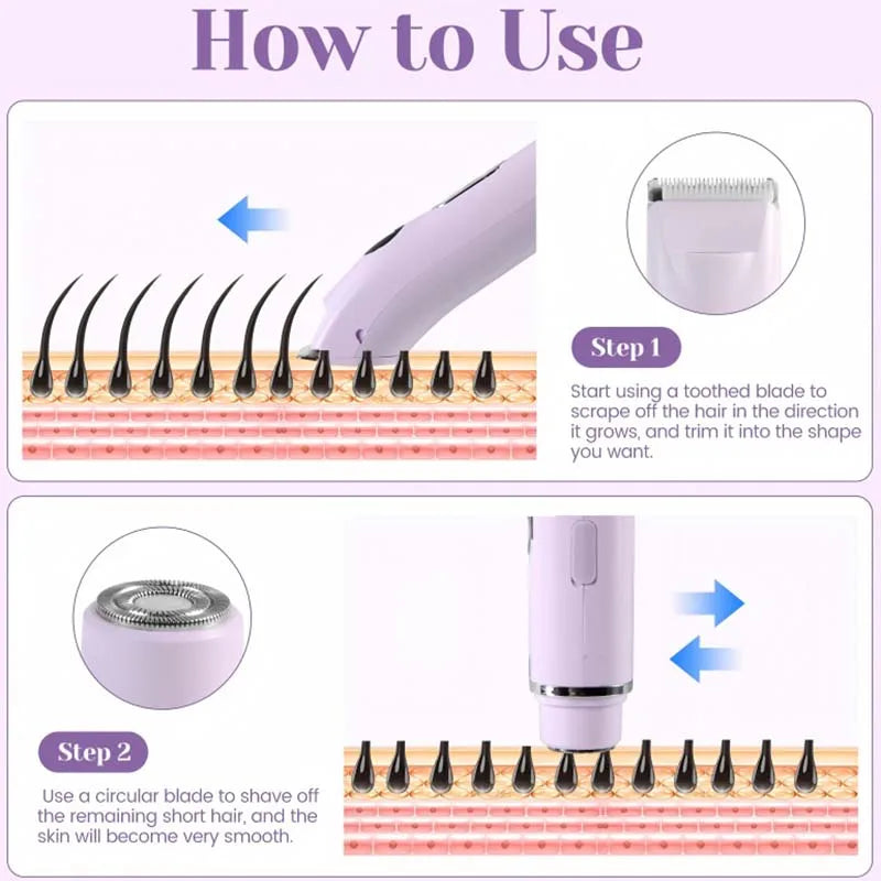 4-in-1 Waterproof Electric Hair Trimmer for Women & Men