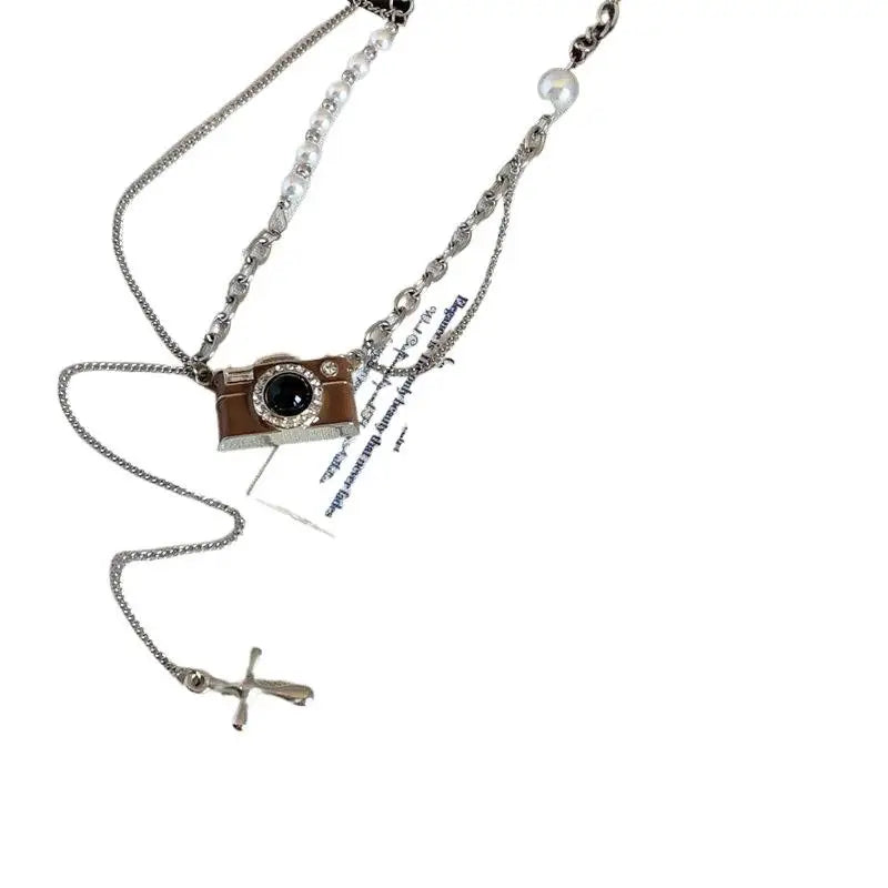 Vintage Camera Pendant Necklace – Y2K Kpop Punk Unisex