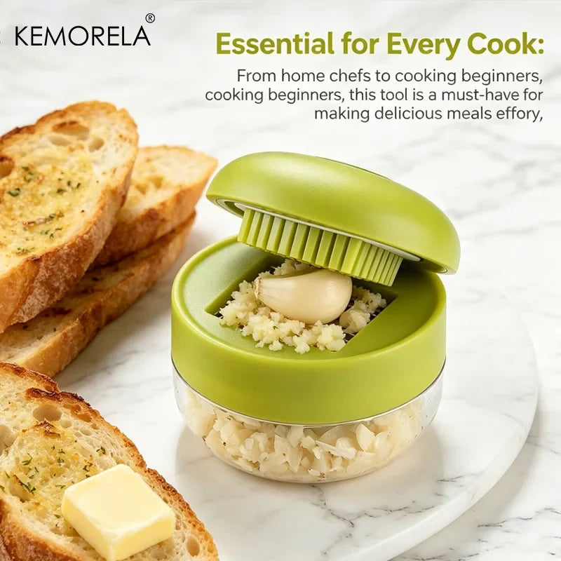KEMORELA Mini Garlic Press Crusher – Handheld Ginger Masher
