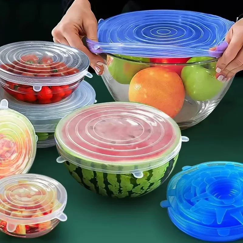 Silicone Stretch Lids Food Bowl Covers Reusable Saving Retractable