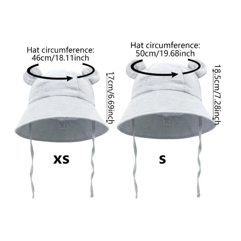 Baby Wide Brim Sun Hat | Soft Cotton Bucket Hat 0–3 Years