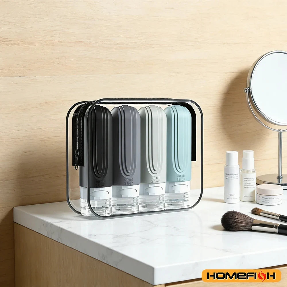 Silicone Travel Bottles Leakproof Refillable Empty Containers Shampoo