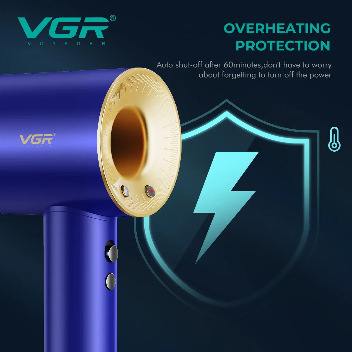 VGR V-445 Ionic Hair Dryer 1600W – Fast, Frizz-Free Drying