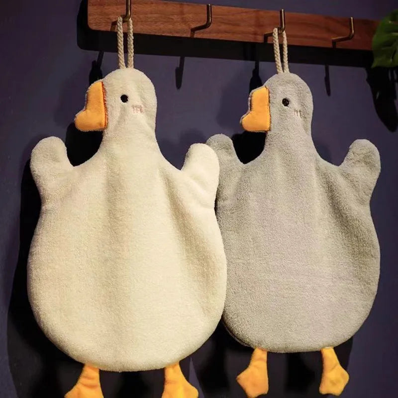 Cartoon Goose Hand Towel – Absorbent Quick Dry Kitchen & Bath