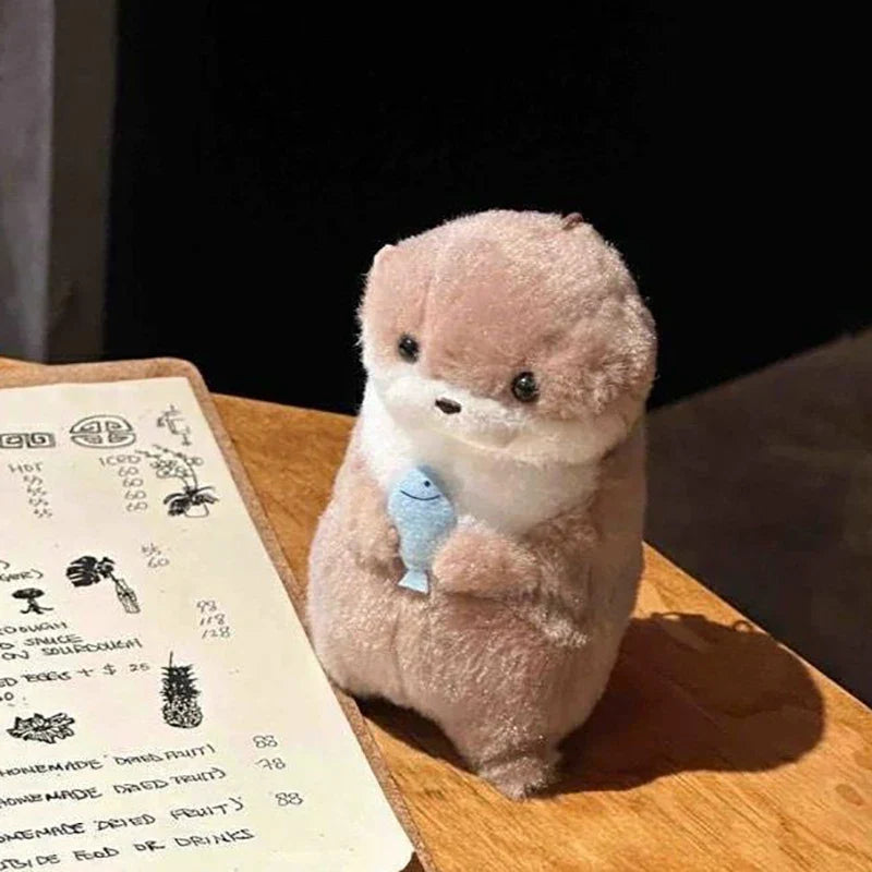 Cute Otter Plush Keychain – Kawaii Bag Charm Pendant Gift