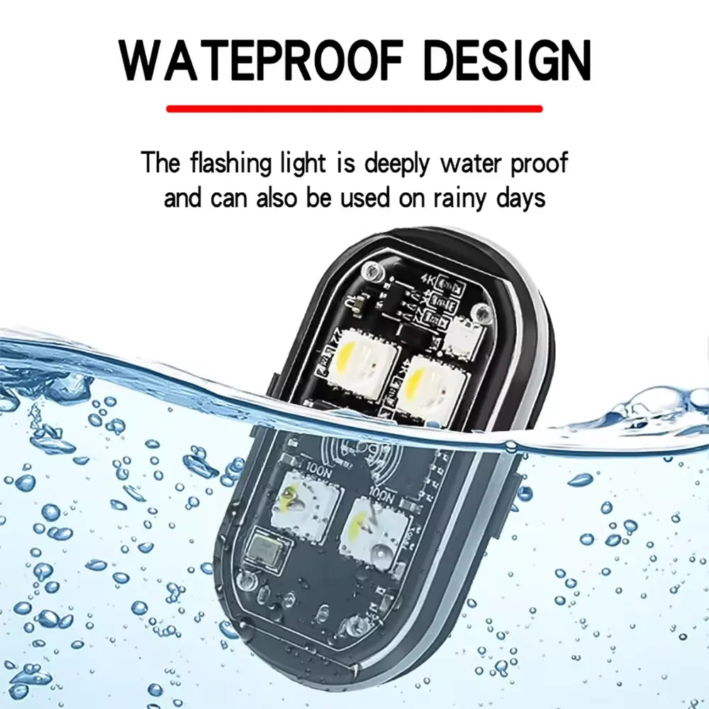 RGB LED Wireless Strobe Light – 8 Colors, Waterproof, Drone & Moto