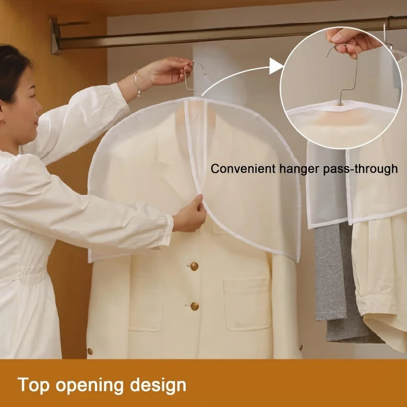 PVC Garment Covers Translucent Breathable Suit Dust Shoulder