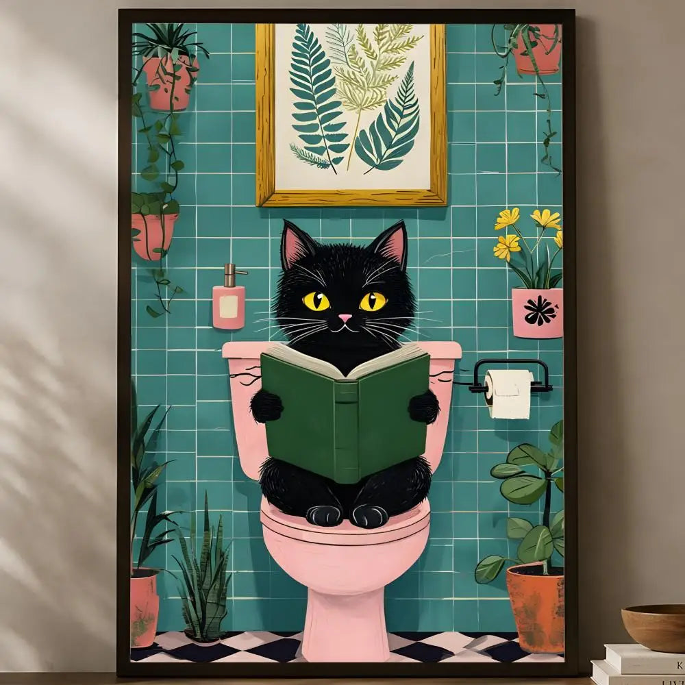 Funny Cat Slogan Self-Stick PVC Wall Art Poster – Waterproof