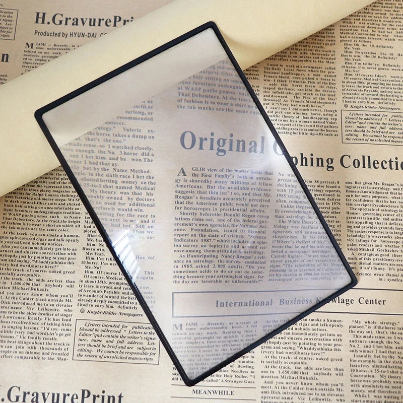 A5 Full Page 3X Magnifier – Ultra-Thin Sheet Reading Loupe