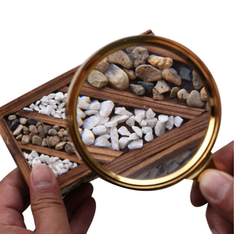 90mm 6X Magnifying Glass with Solid Wood Handle – Handheld