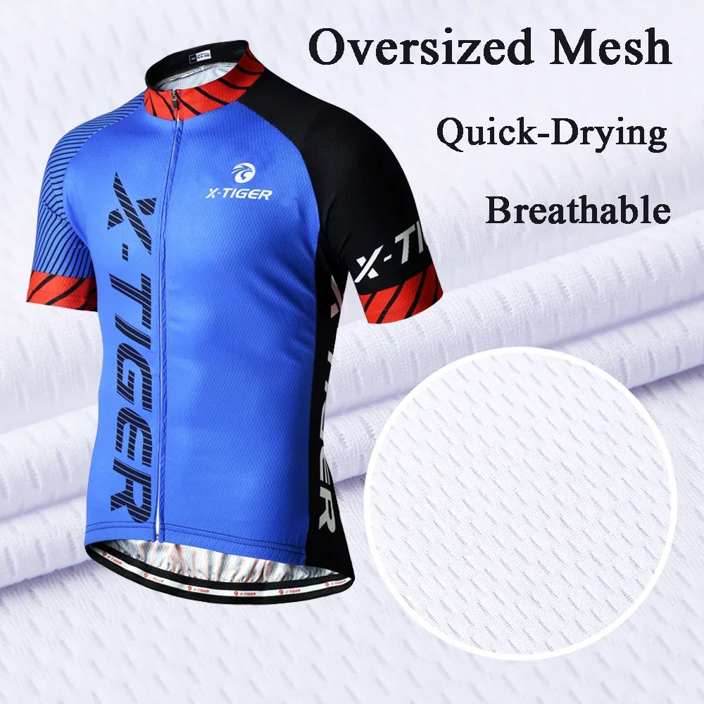 X-TIGER Men's MTB Cycling Jersey – Quick-Dry Breathable Bike Top