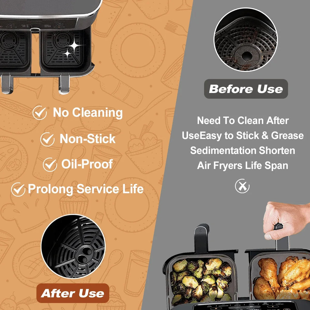 Leeseph Air Fryer Silicone Liners Reusable Non-stick Pot Oven Liner