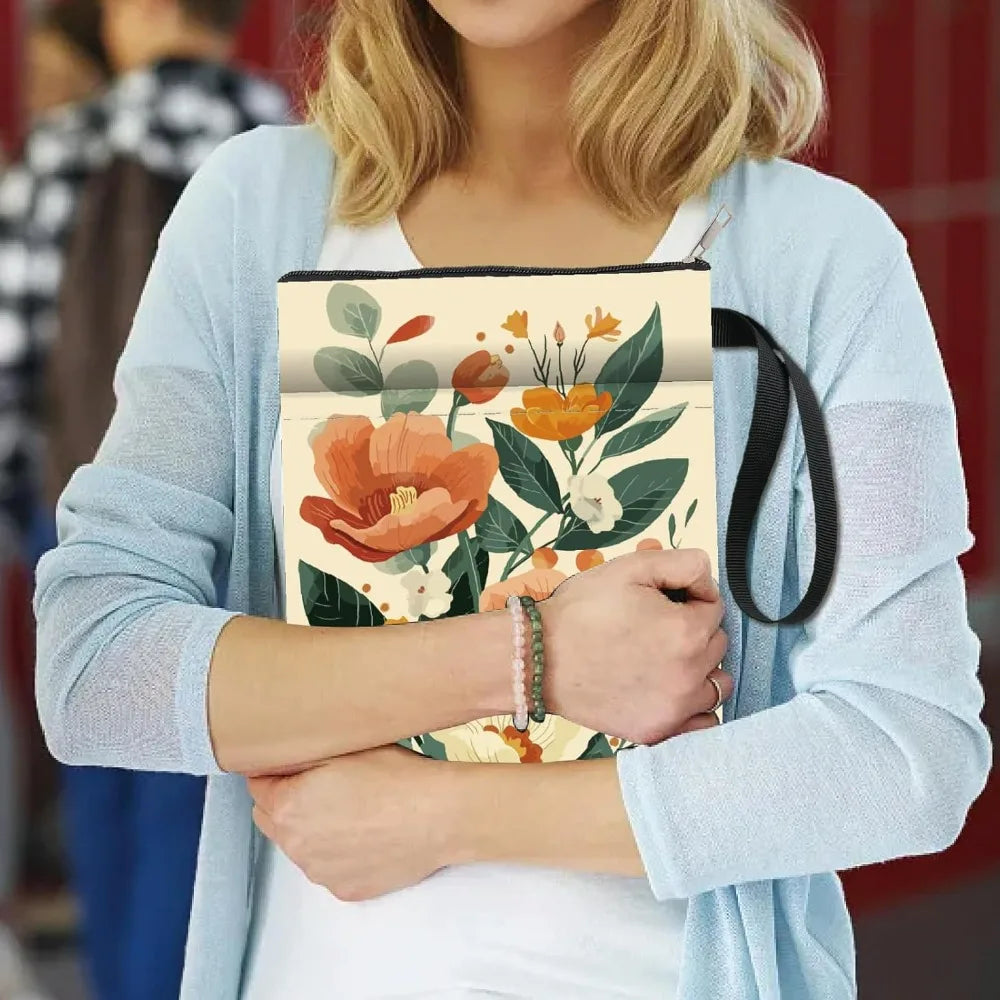Vintage Floral Book Sleeve – Washable Fabric Cover & Zipper