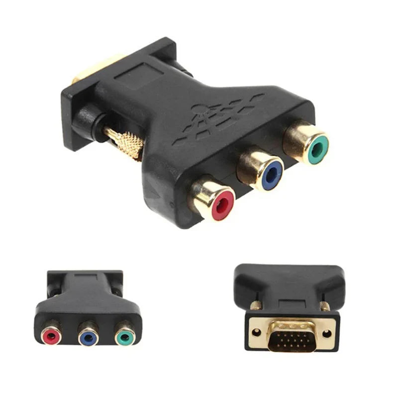 VGA to RGB Component Video Adapter – Male to 3-RCA Female Jack