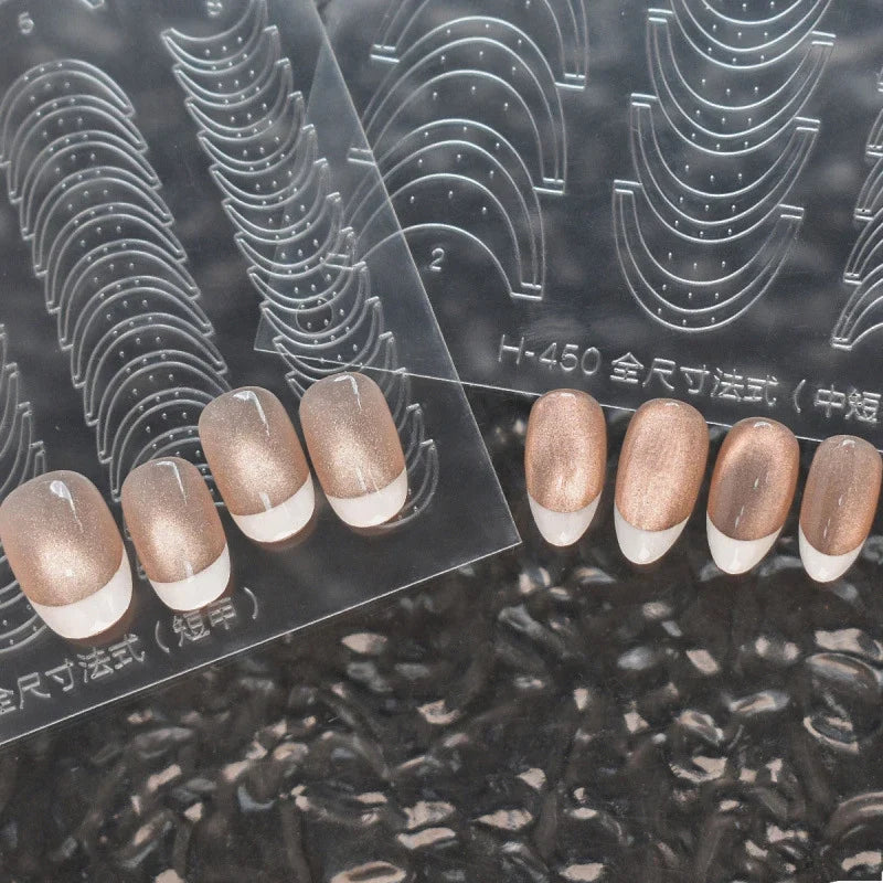 French Nail Stencil Stickers – Hollow Tip Guide Templates