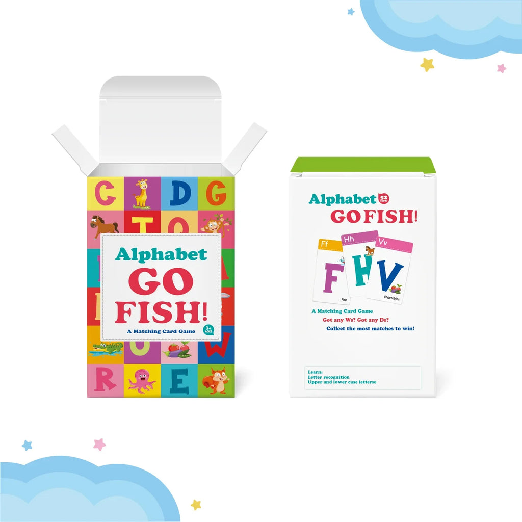 Bview Art 52 Sheets Alphabet Go Fish Card Game ABC Letter Matching