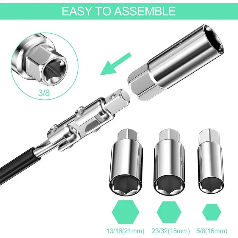 4-Piece T-Shape Spark Plug Socket Wrench Set 16/18/21mm