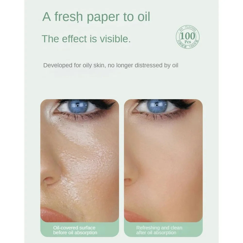 BIOAOUA 100-Pack Fragrance Facial Oil-Absorbing Sheets T-Zone