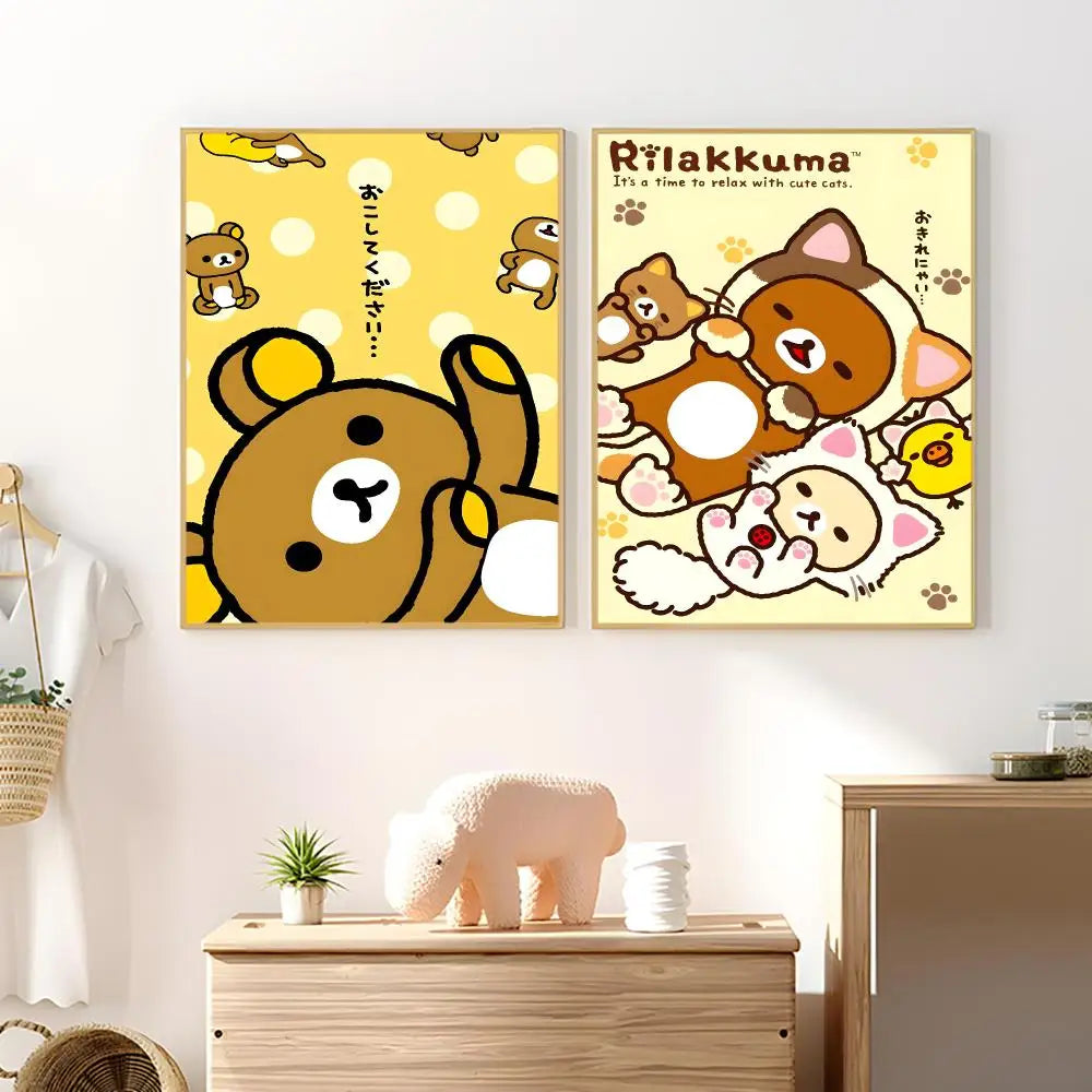 Rilakkuma Waterproof Wall Stickers – Cartoon Home Décor & Gifts