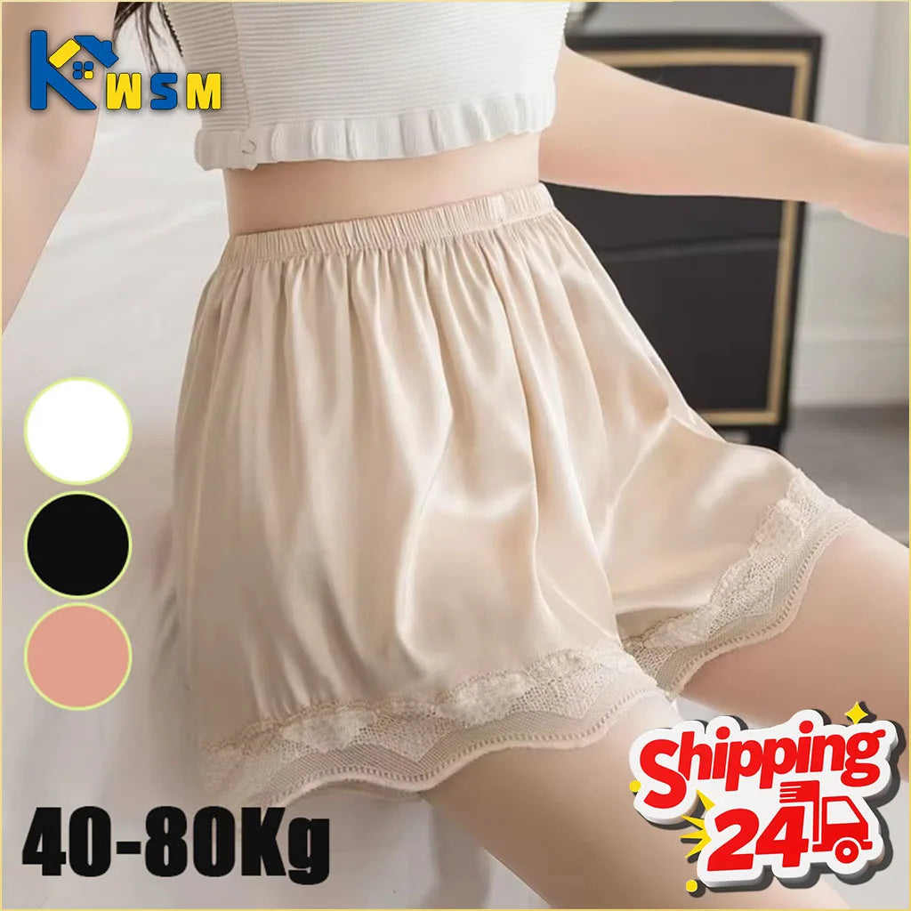 Women's Lace Safety Shorts – Breathable No-Roll Hem Underlayer