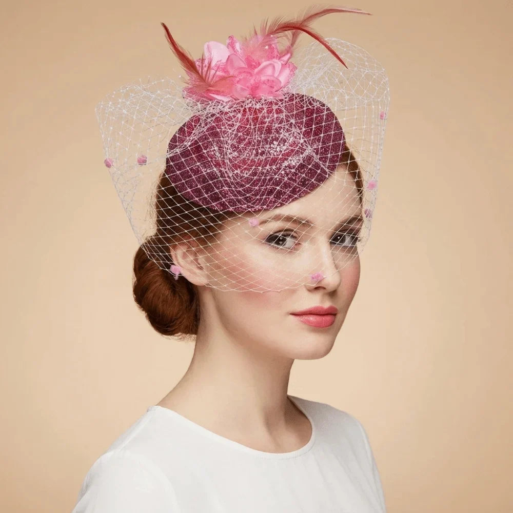 Felt Fascinator Hat – French Mesh Hair Clip Mini Top Hat