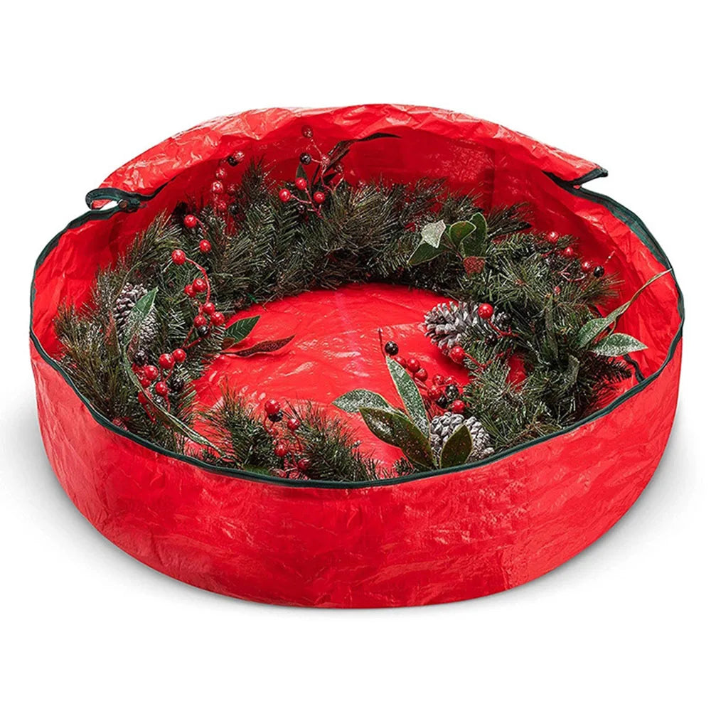 Round Christmas Wreath Storage Bag – Waterproof, Large Capacity