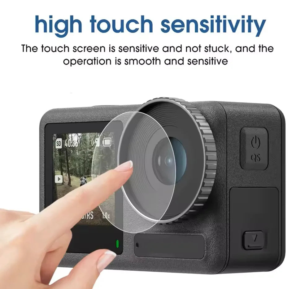9H Tempered Glass Screen Protector for DJI Osmo Action 1–6 (2 Sets)