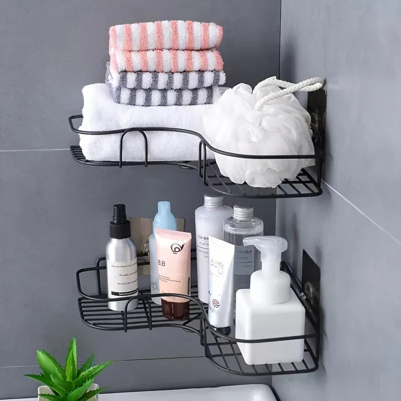 Stainless Steel Corner Shower Rack | Rustproof Wall-Mounted Shelf