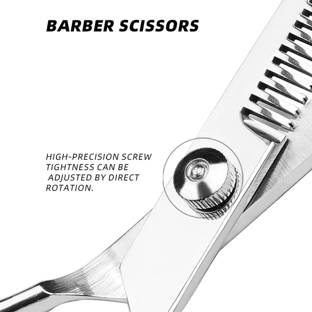 Professional Barber Scissors & Thinning Shears Kit | Stainless Steel