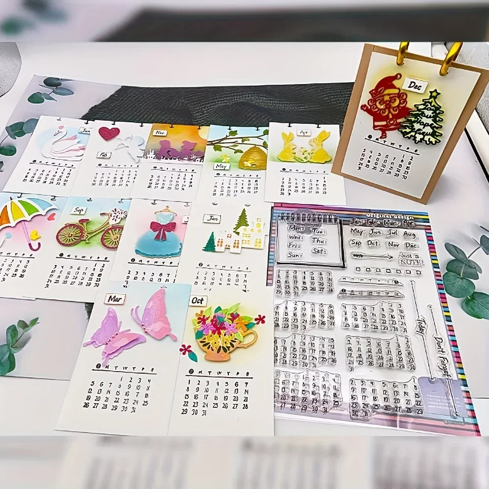 Clear Calendar Stamp – Reusable Transparent Stamp for Cards