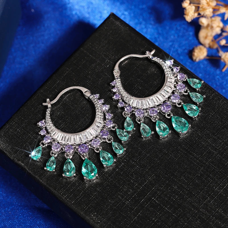 Huitan CZ Tassel Drop Earrings – Women's Fashion Jewelry