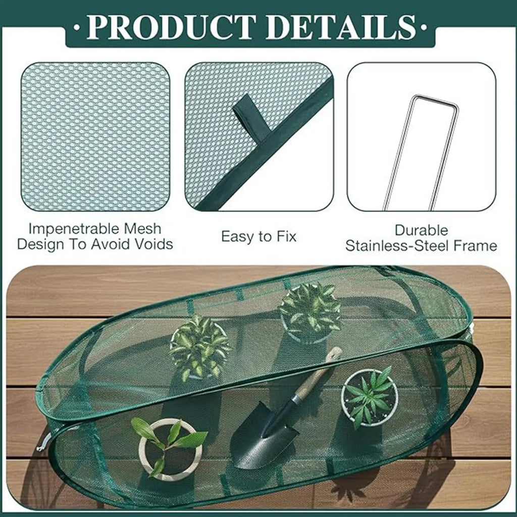 Pop-Up Garden Netting Plant Cover with 6 Stakes | Mesh Dome