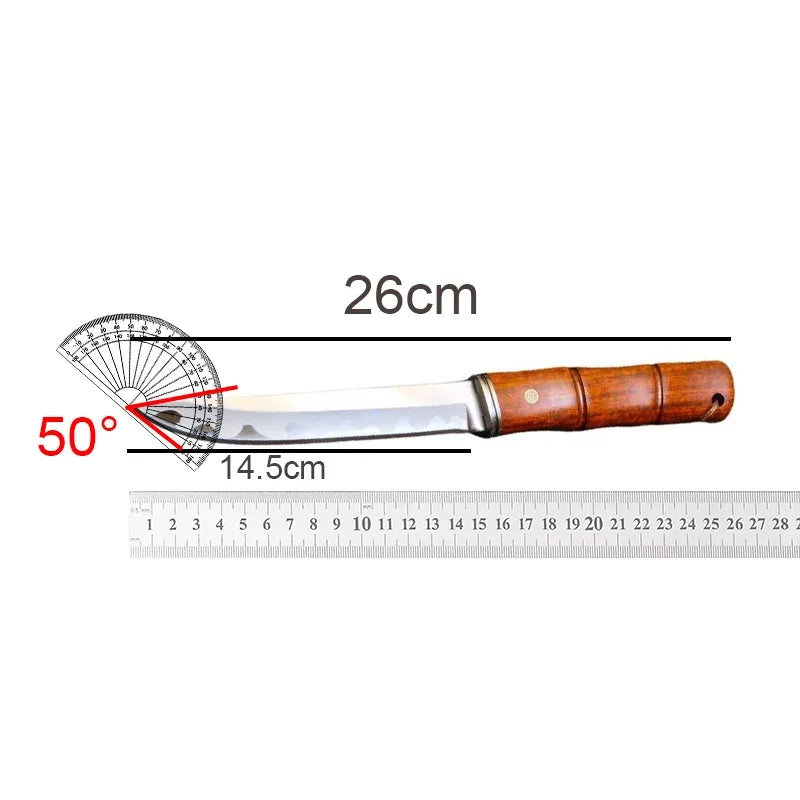 SKD-11 Carbon Steel Boning Knife – 62HRC Sharp Blade & Wood Sheath