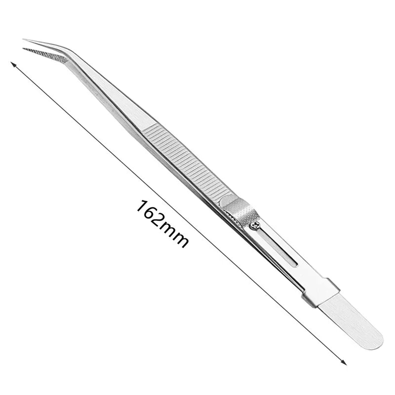 1 Tweezers Stainless Steel Fine Tipped Precision Multipurpose