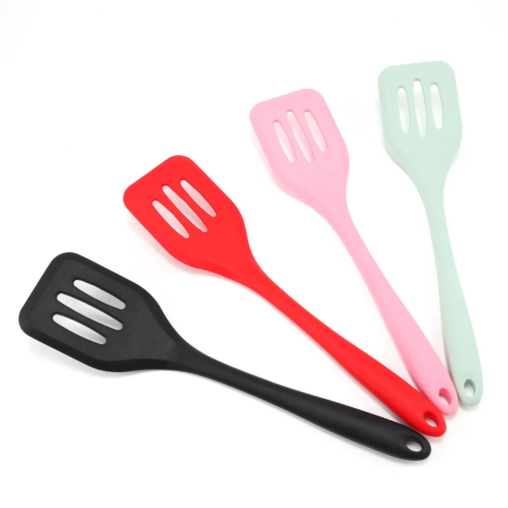 Silicone Slotted Turner Spatula Set – Kitchen Cooking Utensils