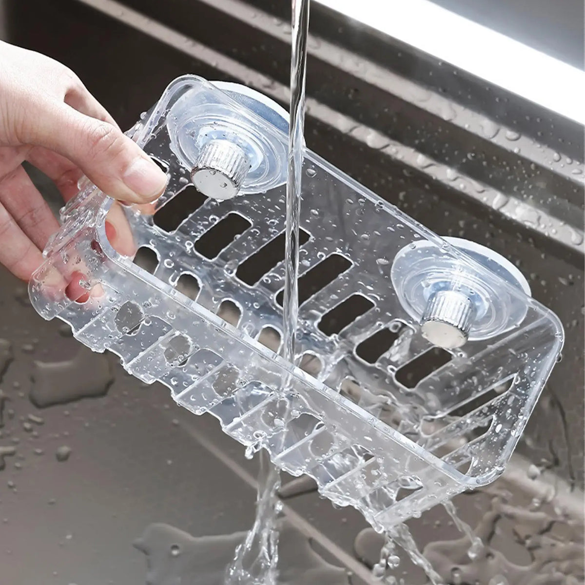 Suction Cup Sponge Holder | No-Drill Sink & Shower Organizer