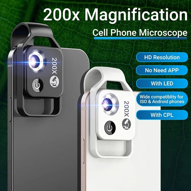 200X Microscope Cell Phone Lens Camera Macro Mobile Accessories