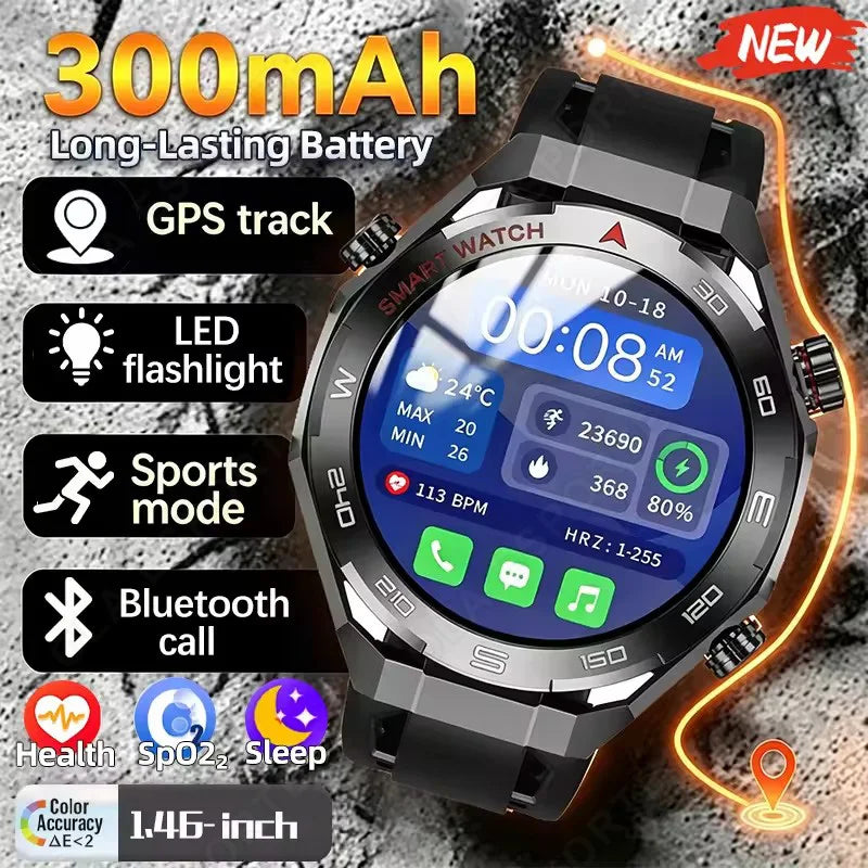 Military Men Smart Watch Health Monitor Wireless Call Smartwatch