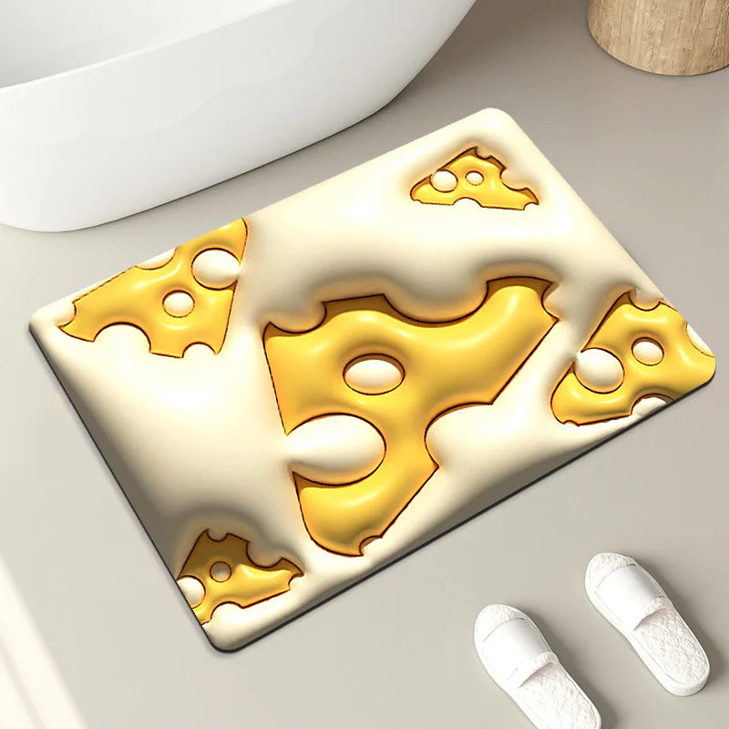 3D Visual Bath Mat Non-slip Absorption Water Rug Bathroom Creative