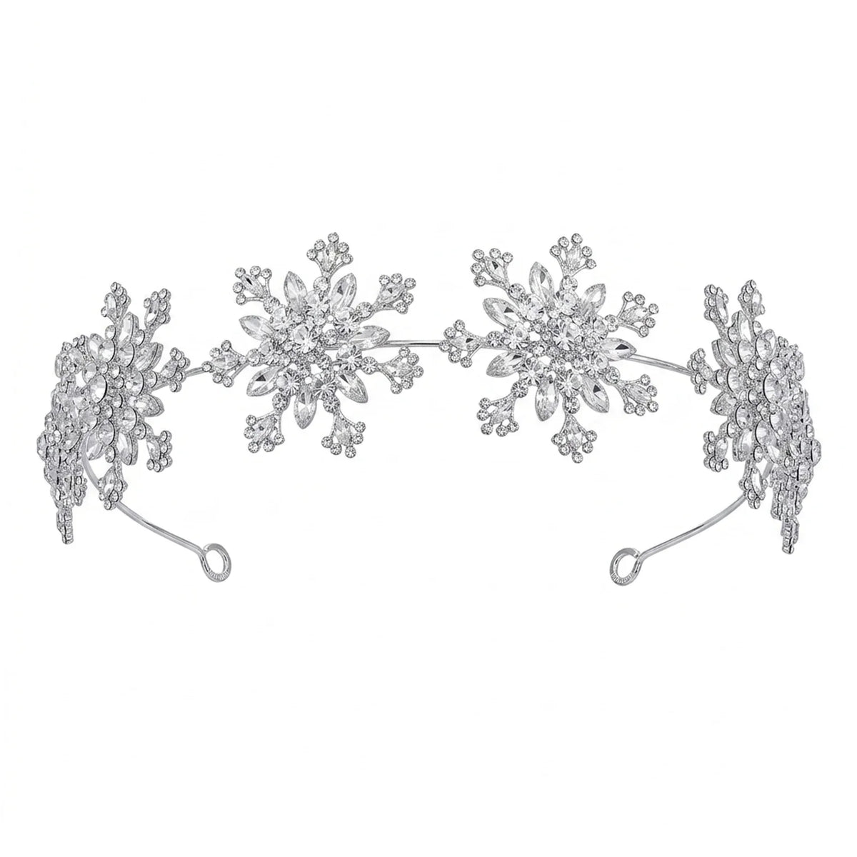 Bridal Rhinestone Snowflake Hairband | Korean Style Wedding Updo