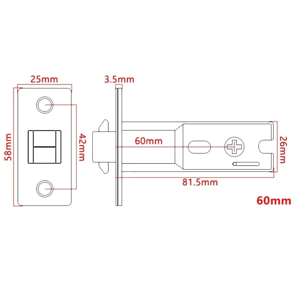 Gold Flush Pocket Door Lock – Zinc Alloy & Privacy Indicator