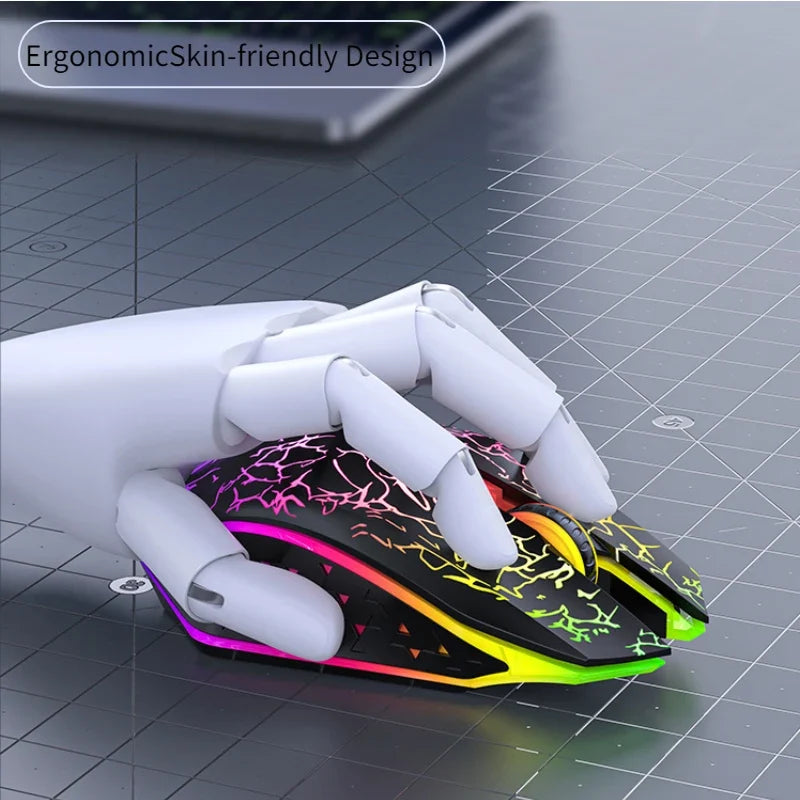 DIXSG Silent Wireless Gaming Mouse 2.4G Bluetooth 1600 DPI